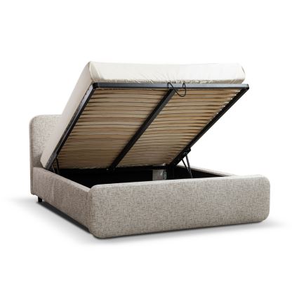 Тапицирано легло без матрак LAJLA 160x200 см бежово