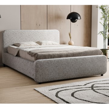 Тапицирано легло без матрак LAJLA 180 x 200 см бежово