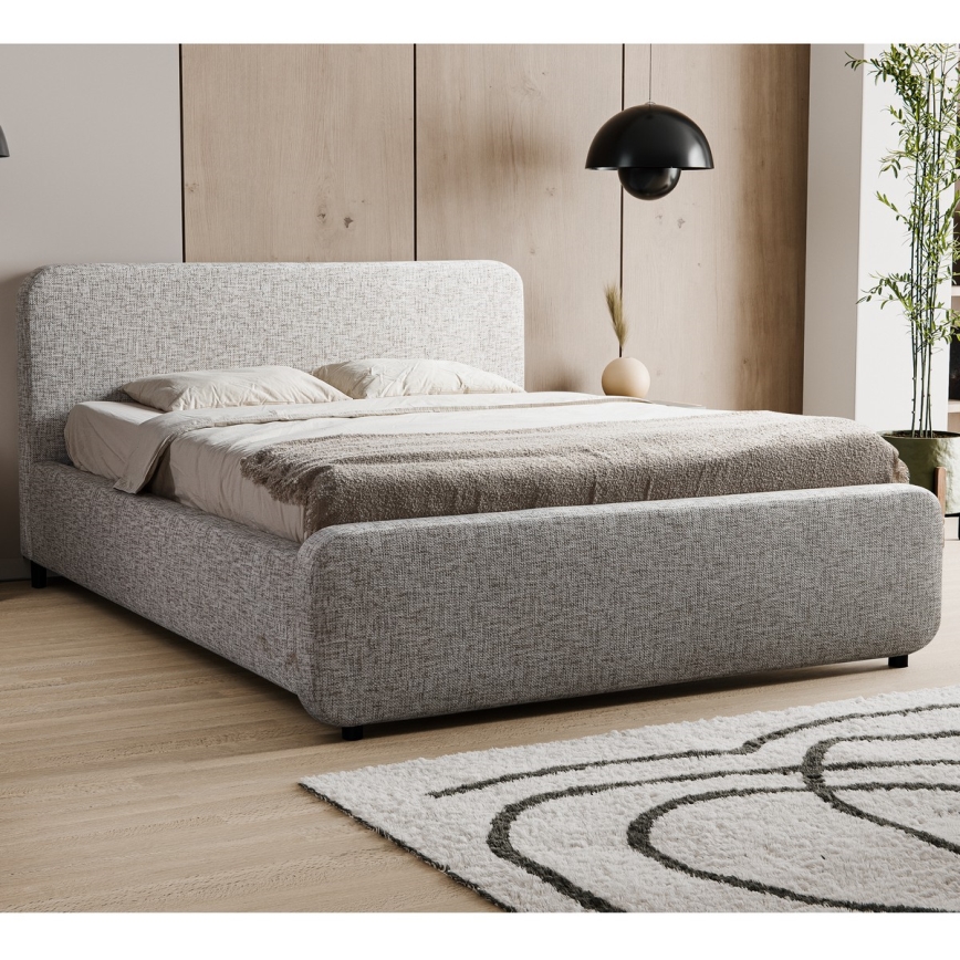 Тапицирано легло без матрак LAJLA 180 x 200 см бежово