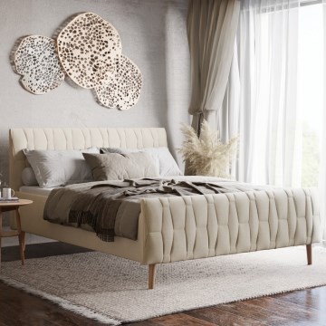 Тапицирано легло FLORA 160x200 cm без матрак, бежово