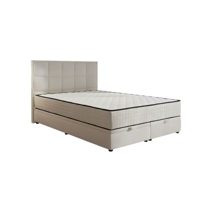 Тапицирано легло GRACE 160x200 см с включени матраци и вградено място за съхранение, бежово