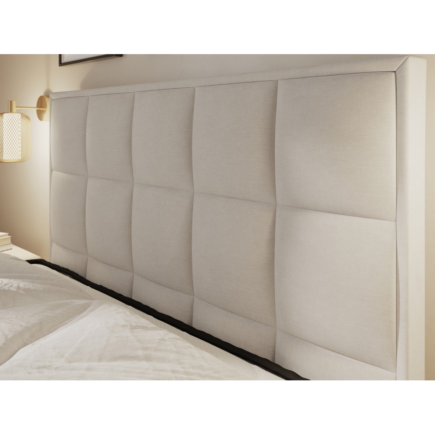 Тапицирано легло GRACE 160x200 см с включени матраци и вградено място за съхранение, бежово