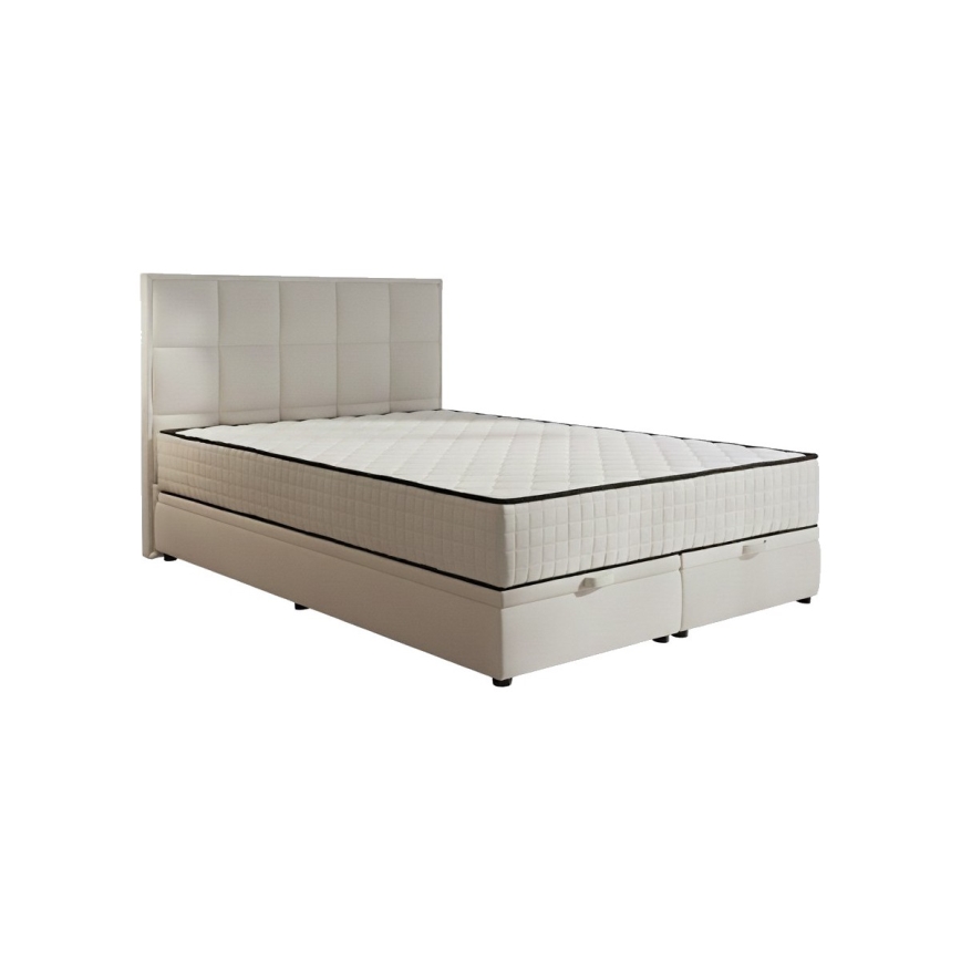 Тапицирано легло GRACE 180x200 см с матраци и практично място за съхранение, бежово