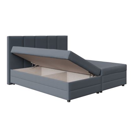 Тапицирано легло с пружинен матрак и ракла ISABEL 160x200 сиво