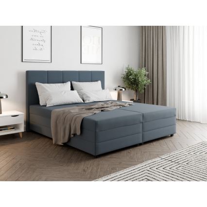 Тапицирано легло с пружинен матрак и ракла ISABEL 180x200 сиво