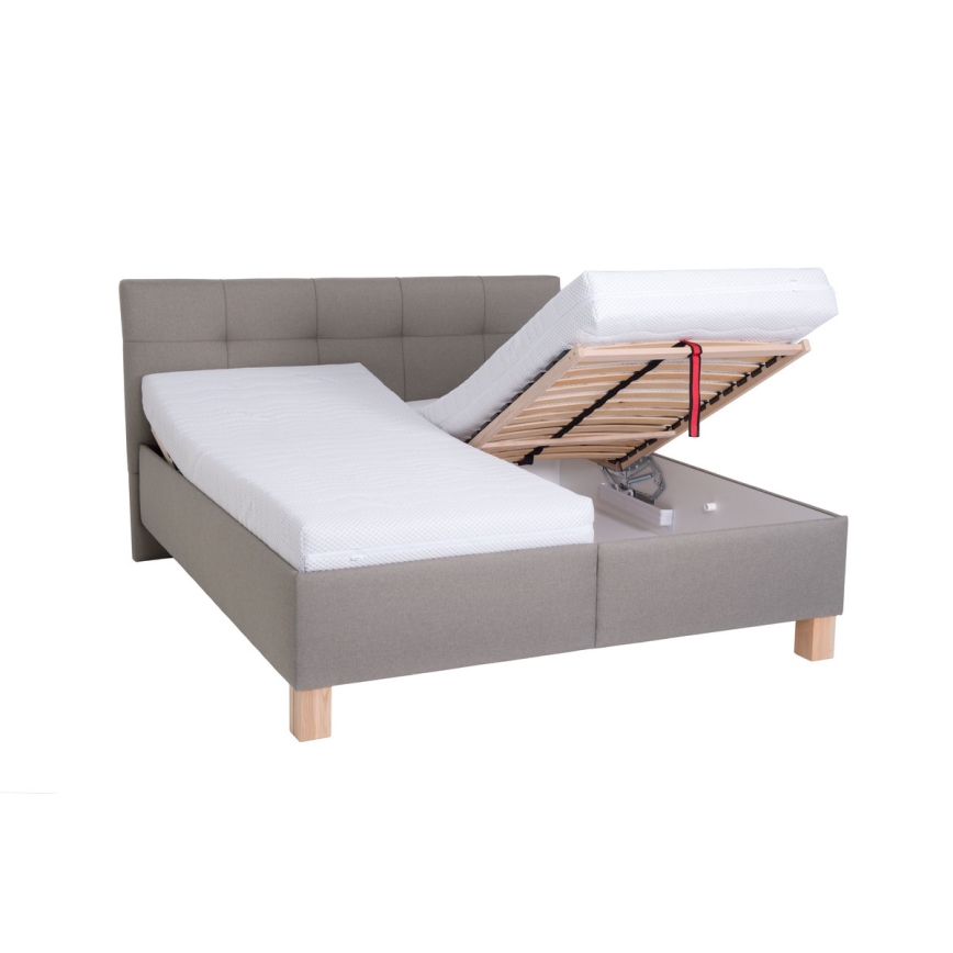 Тапицирано легло MARIA 180x200 см, с място за съхранение, без матрак, taupe