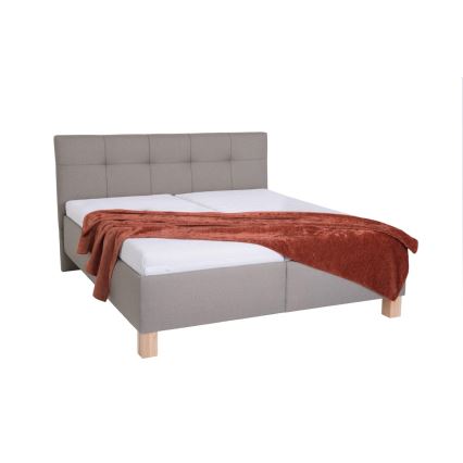 Тапицирано легло MARIA 180x200 см, с място за съхранение, без матрак, taupe