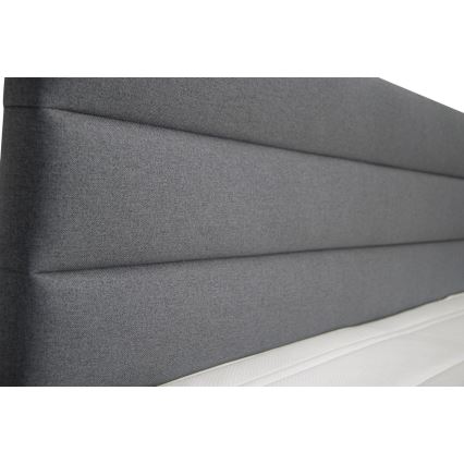 Тапицирано легло NEW BOLERO 180x200 см с място за съхранение и матраци с топ матрак, сиво