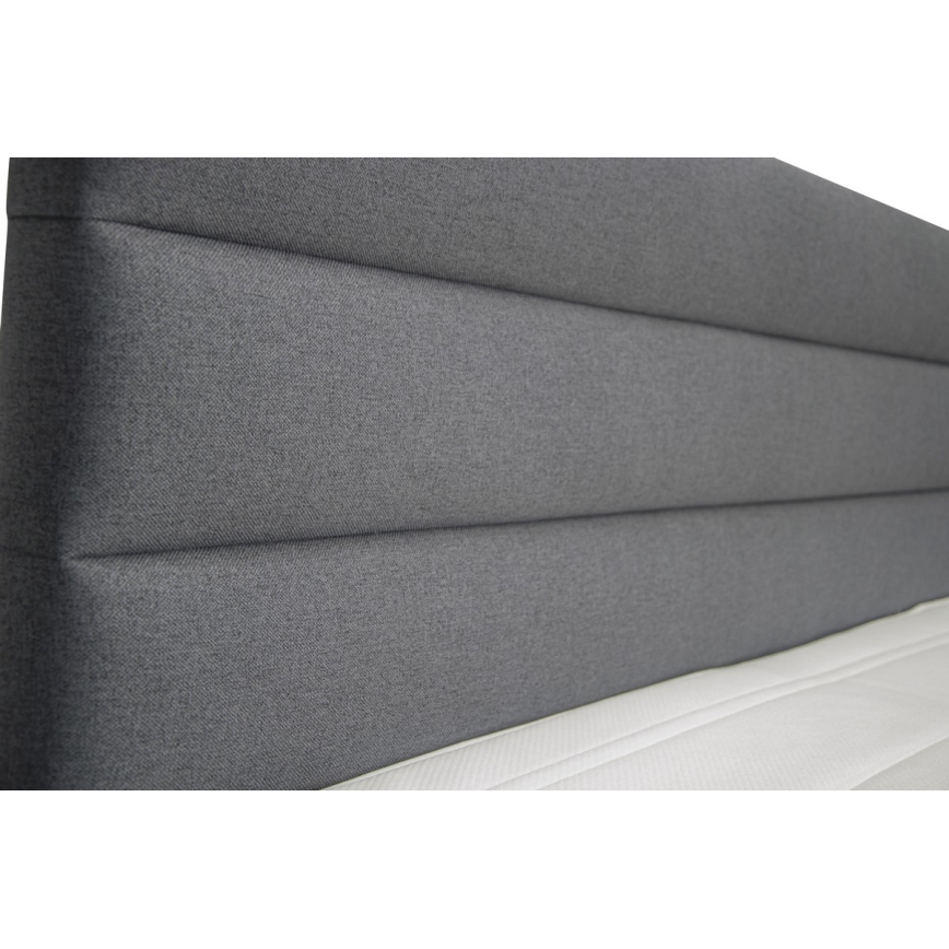 Тапицирано легло NEW BOLERO 180x200 cm с място за съхранение и матраци с топер, сиво
