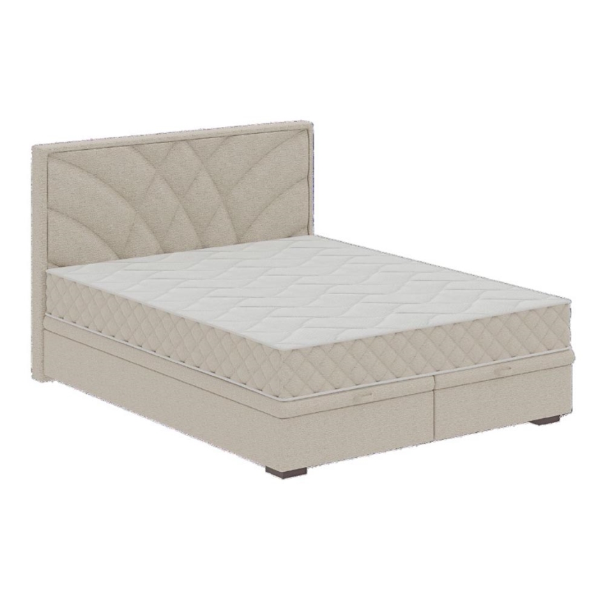 Тапицирано легло с матраци и място за съхранение GINA 160x200 см бежово