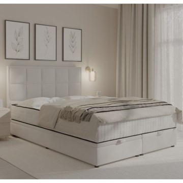 Тапицирано легло с матраци и място за съхранение GRACE 180x200 cm сиво