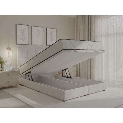 Тапицирано легло с матраци и място за съхранение GRACE 180x200 cm сиво