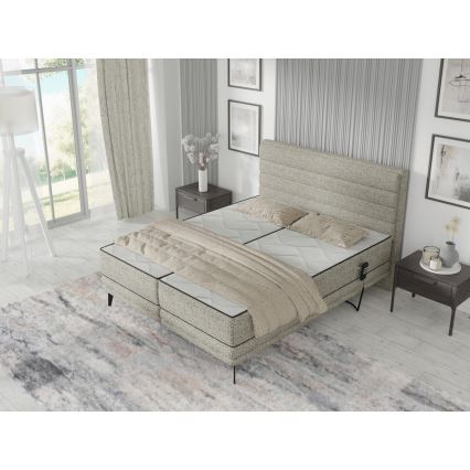 Тапицирано легло с матраци и топ матрак MILA 180x200 см сив