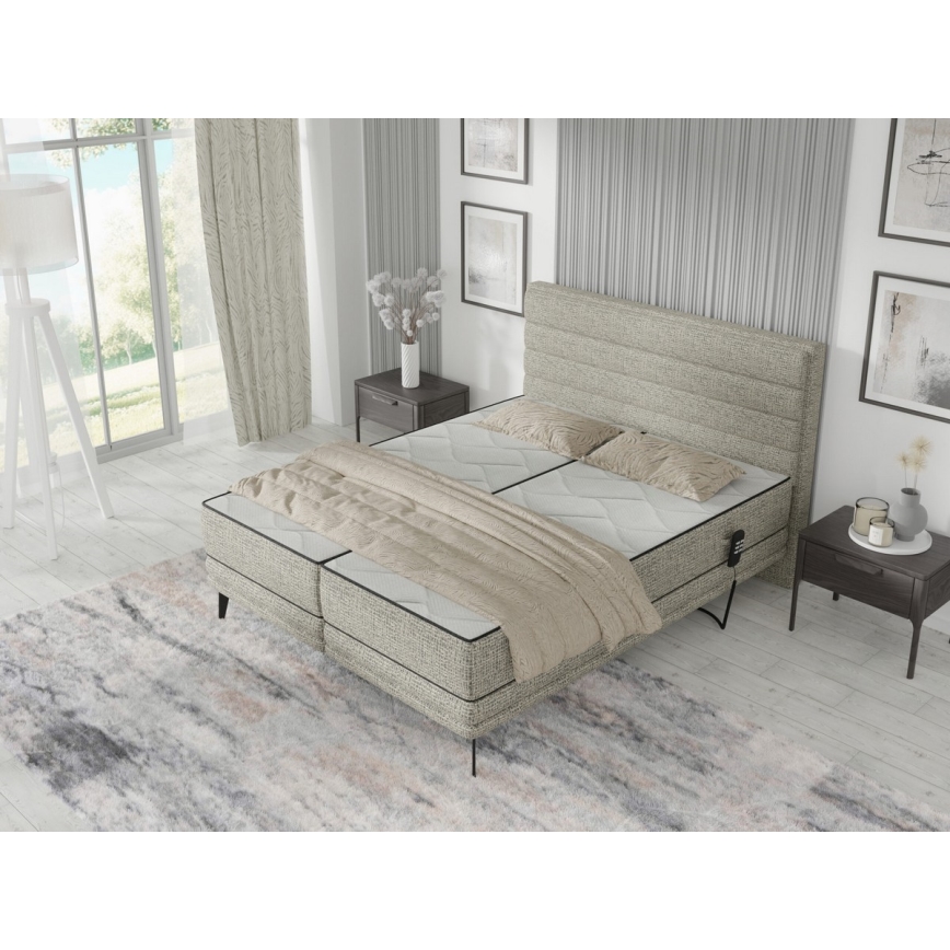Тапицирано легло с матраци и топ матрак MILA 180x200 см сив