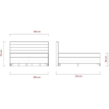 Тапицирано легло с матраци и топ матрак MILA 180x200 см сив