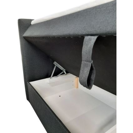 Тапицирано легло с матраци и топ матрак с място за съхранение EMBER 180x200 см антрацит