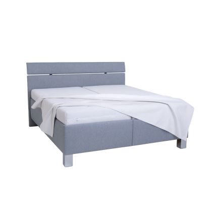 Тапицирано легло с матрак и място за съхранение ALIS 160x200 см, светлосиво
