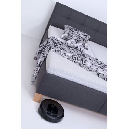 Тапицирано легло с матрак и място за съхранение MARIA 160x200 cm сиво