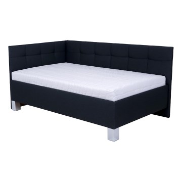 Тапицирано легло с матрак и пространство за съхранение MARIA PETITE 120x200 см антрацит