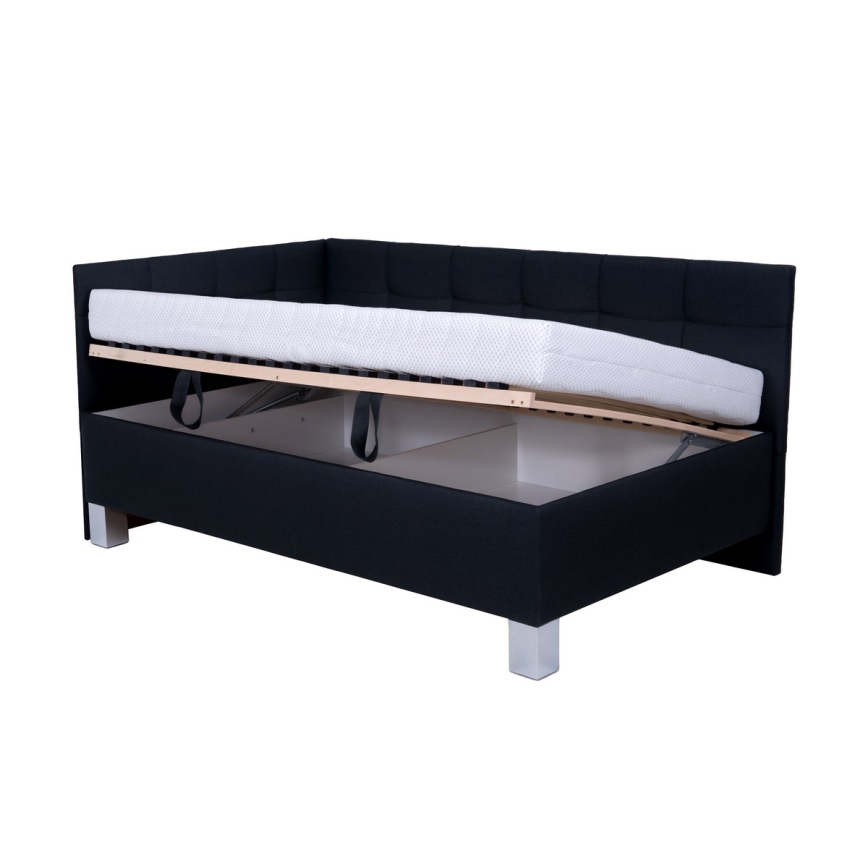 Тапицирано легло с матрак и пространство за съхранение MARIA PETITE 120x200 см антрацит