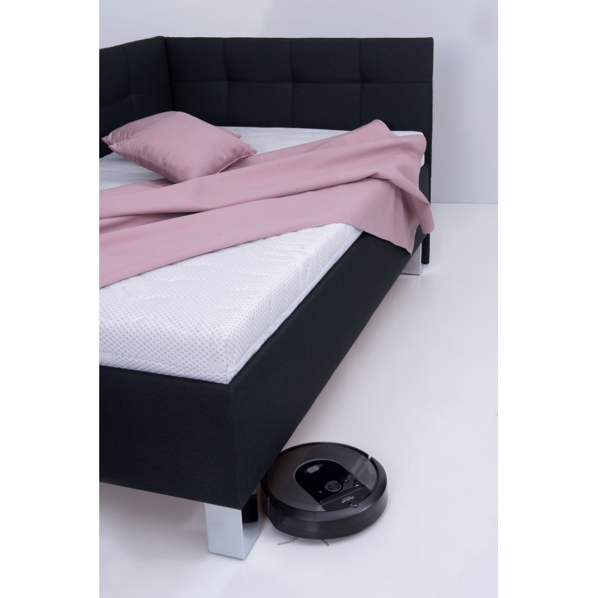 Тапицирано легло с матрак и пространство за съхранение MARIA PETITE 120x200 см антрацит