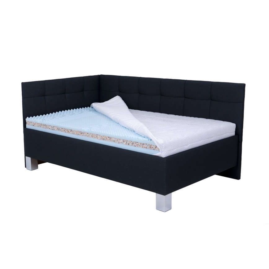Тапицирано легло с матрак и пространство за съхранение MARIA PETITE 120x200 см антрацит