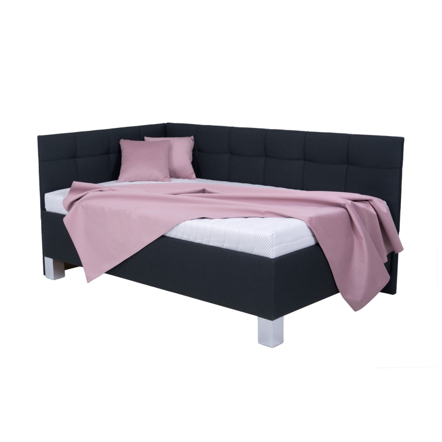 Тапицирано легло с матрак и пространство за съхранение MARIA PETITE 120x200 см антрацит