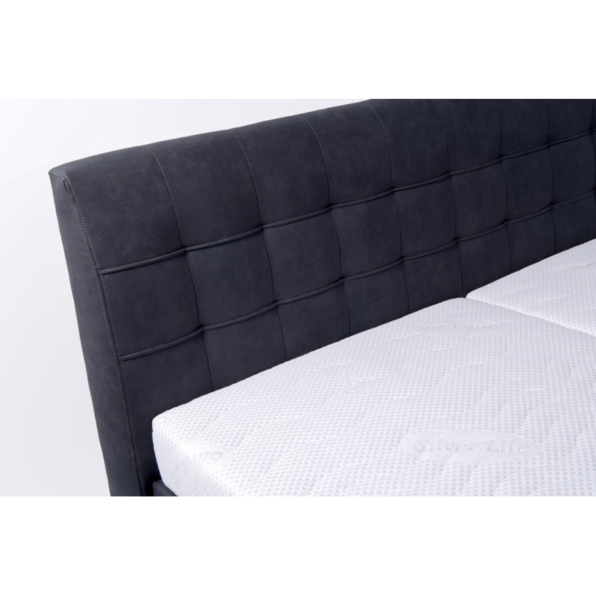 Тапицирано легло с матрак и пространство за съхранение VIOLET 160x200 см антрацит