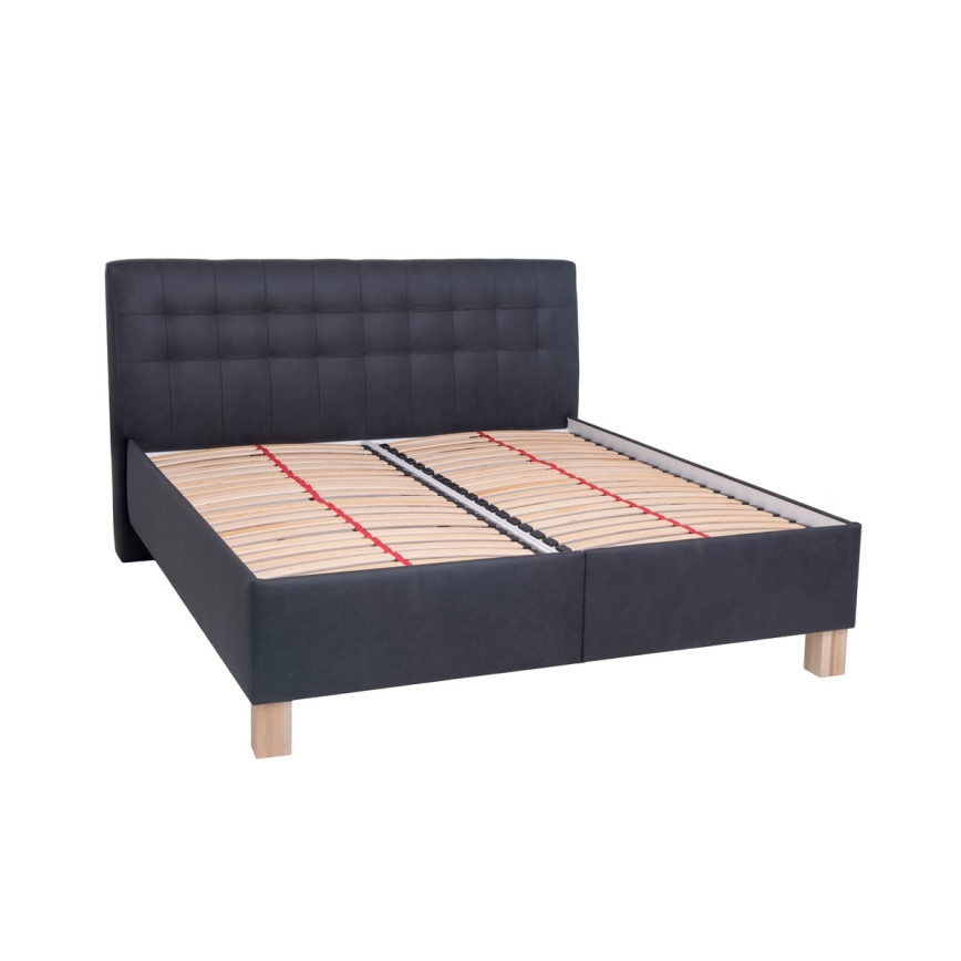 Тапицирано легло с матрак и пространство за съхранение VIOLET 160x200 см антрацит