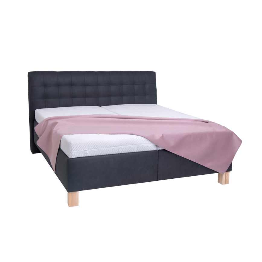 Тапицирано легло с матрак и пространство за съхранение VIOLET 160x200 см антрацит