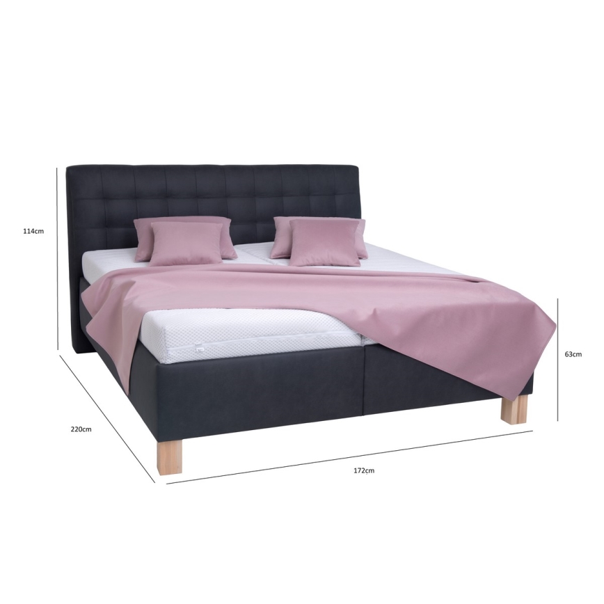 Тапицирано легло с матрак и пространство за съхранение VIOLET 160x200 см антрацит
