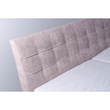 Тапицирано легло с матрак и пространство за съхранение VIOLET 160x200 см бежов