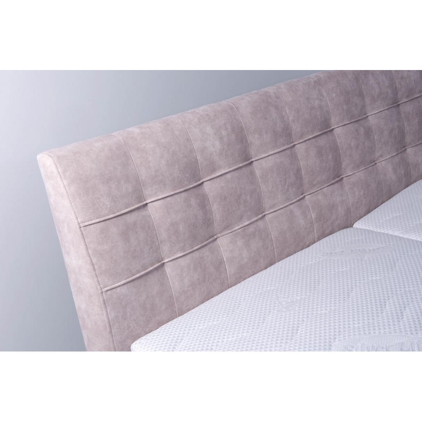 Тапицирано легло с матрак и пространство за съхранение VIOLET 160x200 см бежов