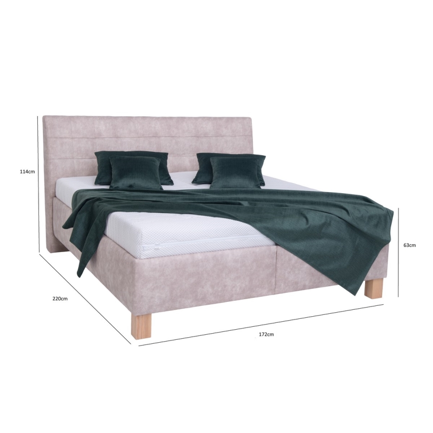 Тапицирано легло с матрак и пространство за съхранение VIOLET 160x200 см бежов