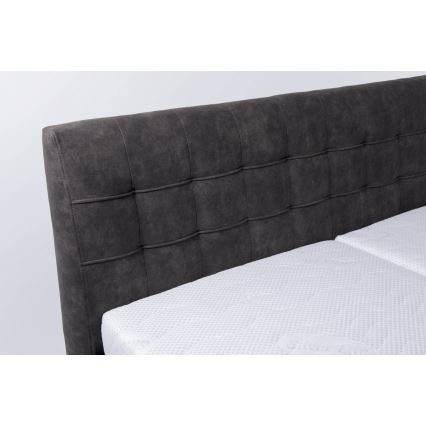 Тапицирано легло с матрак и пространство за съхранение VIOLET 160x200 см тъмносив