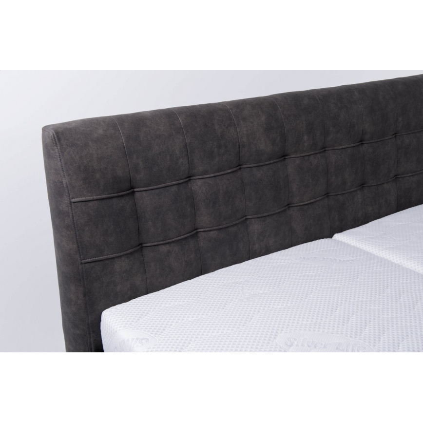 Тапицирано легло с матрак и пространство за съхранение VIOLET 160x200 см тъмносив