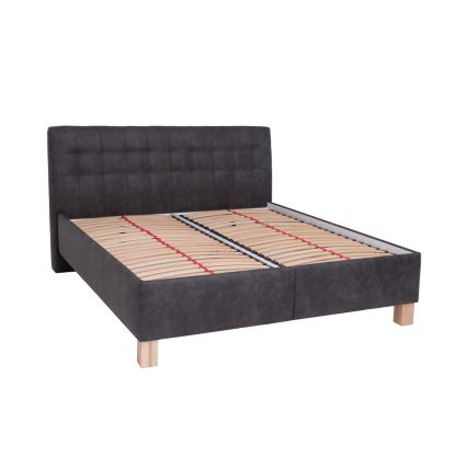 Тапицирано легло с матрак и пространство за съхранение VIOLET 160x200 см тъмносив