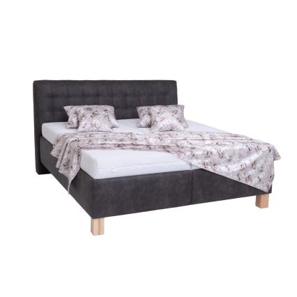 Тапицирано легло с матрак и пространство за съхранение VIOLET 160x200 см тъмносив