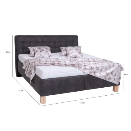 Тапицирано легло с матрак и пространство за съхранение VIOLET 160x200 см тъмносив