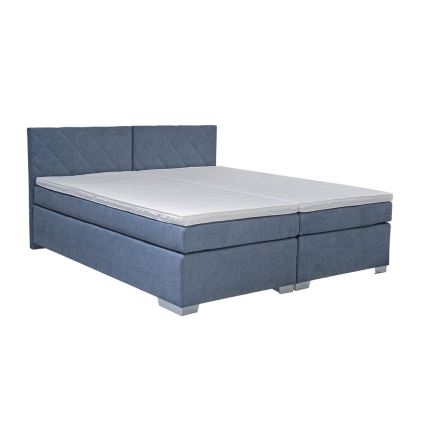 Тапицирано легло с матрак IDA 90x200 см син