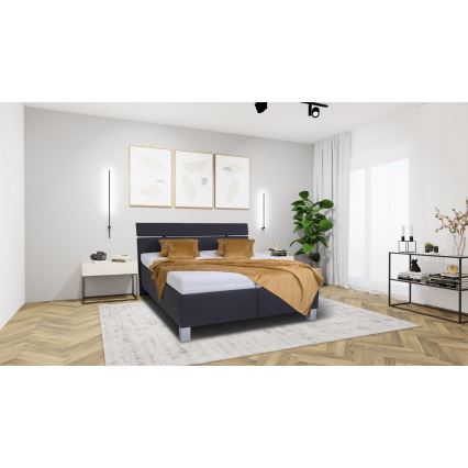 Тапицирано легло с място за съхранение без матрак ALIS 180x200 см антрацит