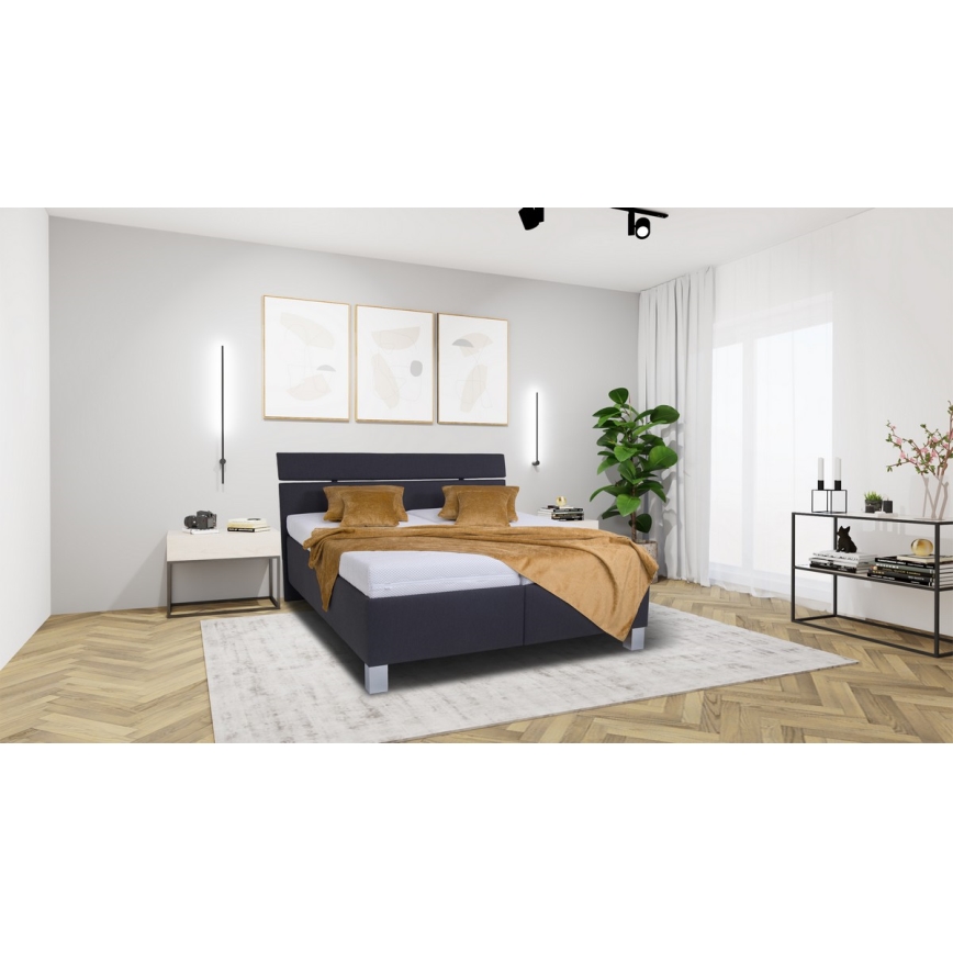 Тапицирано легло с място за съхранение без матрак ALIS 180x200 см антрацит