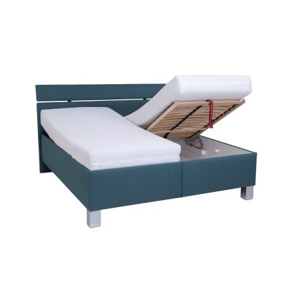 Тапицирано легло с място за съхранение без матрак ALIS 180x200 см петролено