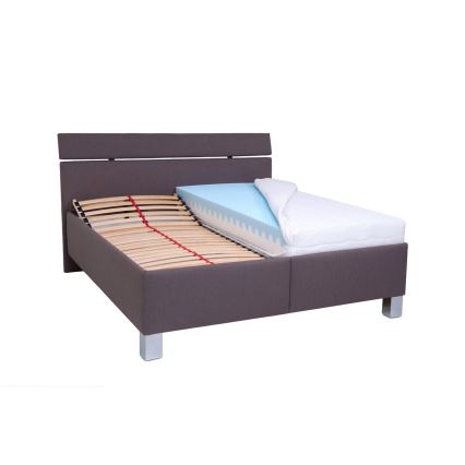Тапицирано легло с място за съхранение без матрак ALIS 180x200 см кафяв