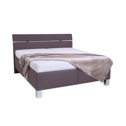 Тапицирано легло с място за съхранение без матрак ALIS 180x200 см кафяв