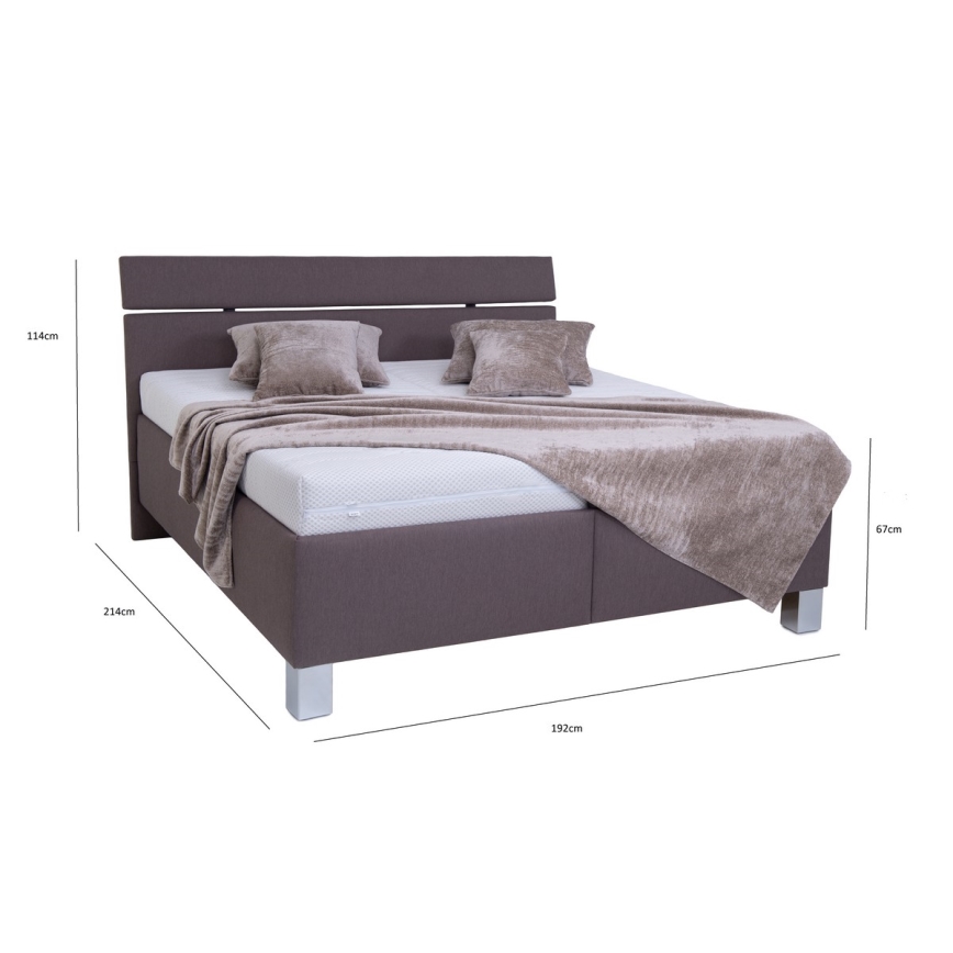Тапицирано легло с място за съхранение без матрак ALIS 180x200 см кафяв