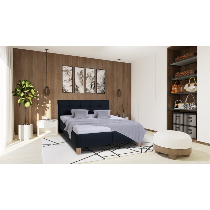 Тапицирано легло с място за съхранение без матрак MARIA 160x200 см антрацит