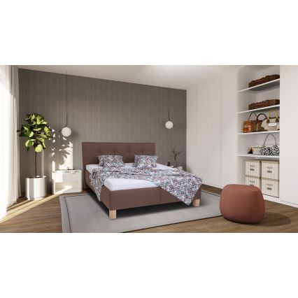 Тапицирано легло с място за съхранение без матрак MARIA 160x200 см кафяв