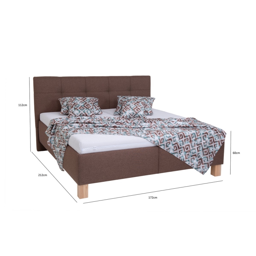 Тапицирано легло с място за съхранение без матрак MARIA 160x200 см кафяв