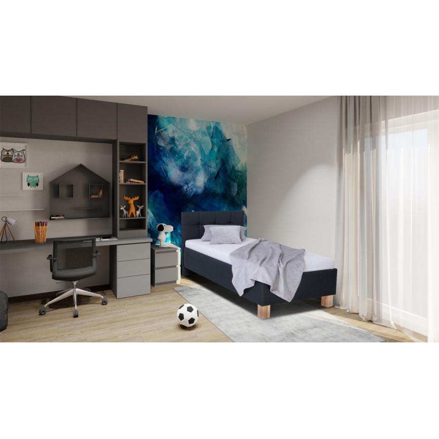 Тапицирано легло с място за съхранение без матрак MARIA ONE 90x200 см антрацит